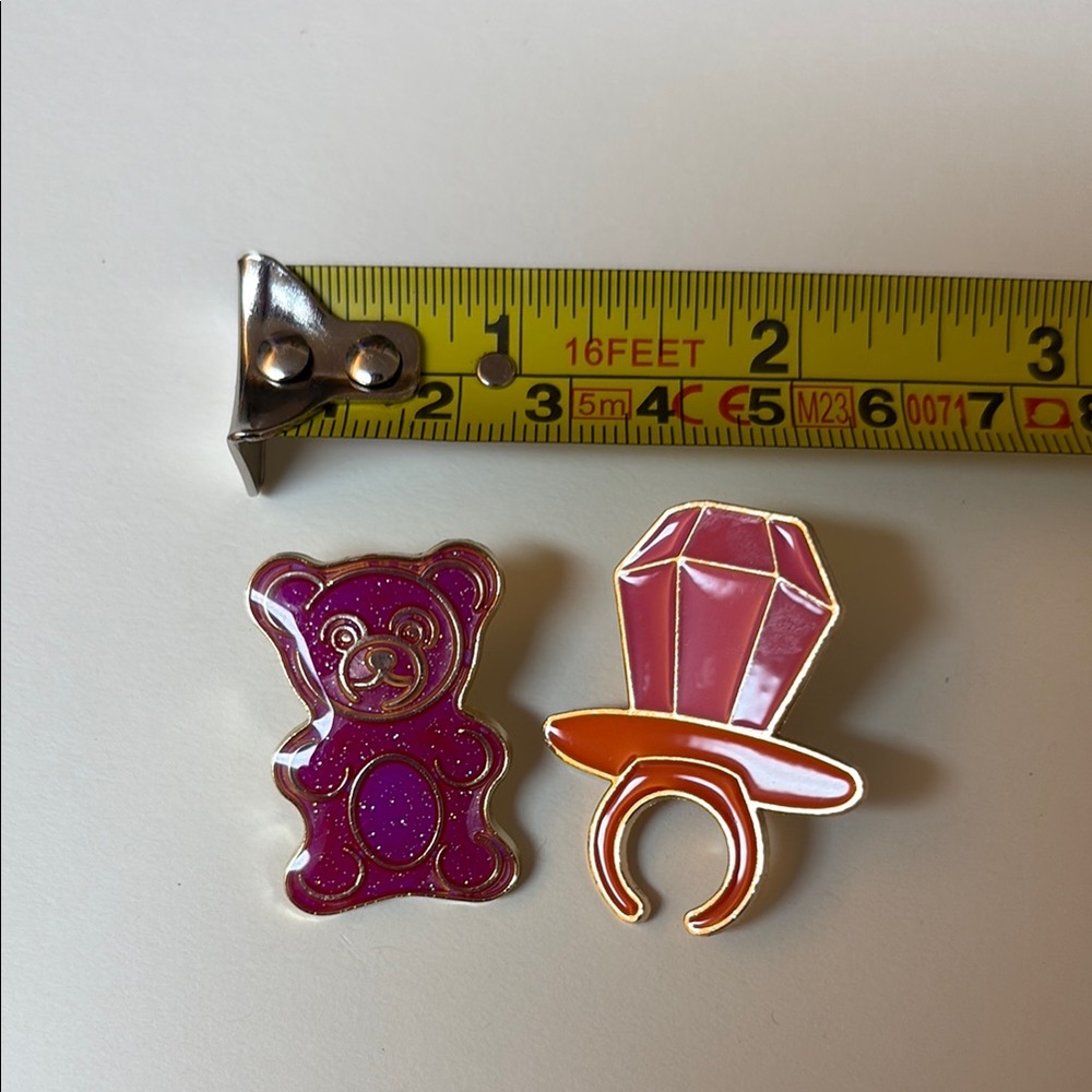 Color-changing Bear and Ring Pop Enamel Pins